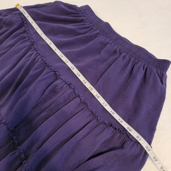 Navy Blue Midi Double Tiered Skirt with Pockets Size Small - Picture 10 of 15